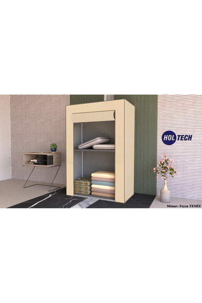 Genel Markalar Güçlendirilmiş Çelik Metal Raflı Bej Yorgan Hurcu Yüklük Sakla...