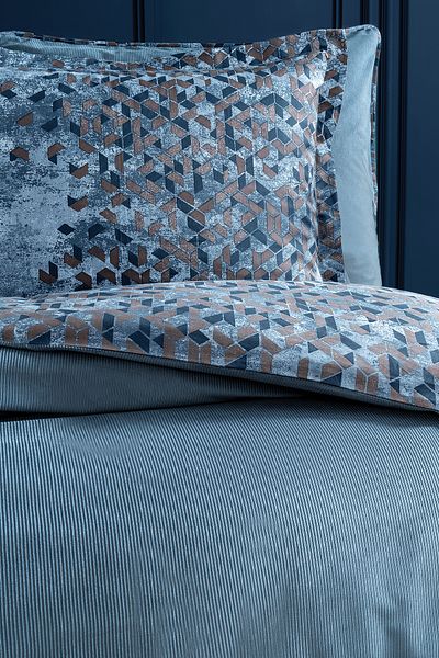 Yataş Charme Elba Oversize Velvet Satin Duvet Cover Set - Navy Blue