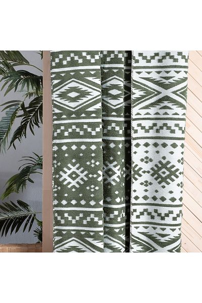 Sarev Ethno Green Single Cotton Blanket 160*220 cm