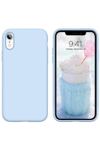 Molly iPhone Xr Compatible Baby Blue Liquid Velvet Pastel Case