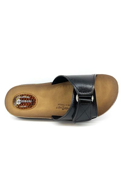 GEZER Γυναικείες μαύρες παντόφλες Comfort Gel Heel Spur Slippers 10827