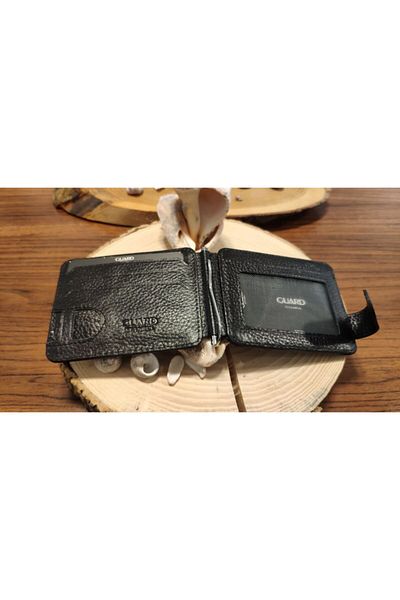 GUARD Leather Wallet with Money Buckle Card Holder