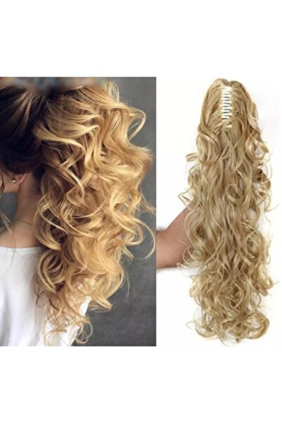 Queen Nelly Uzun Dalgalı Küllü Sarı At Kuyruğu Tarak Tokalı Postiş Peruk Saç ...