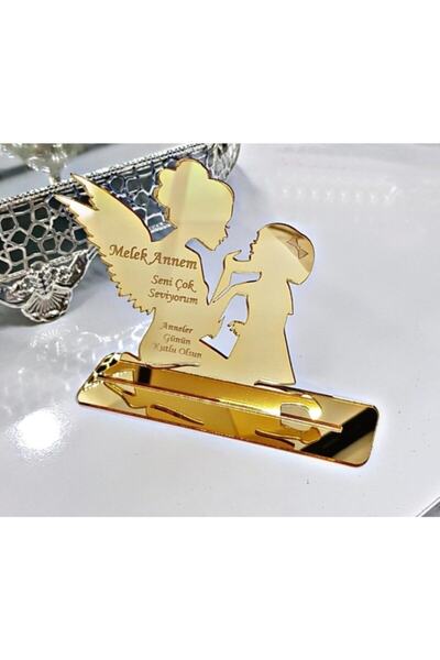 Miana Lazer Anneler Günü Hediyelik Plaket Melek Anne Çocuk Şekilli Plaket Mel...