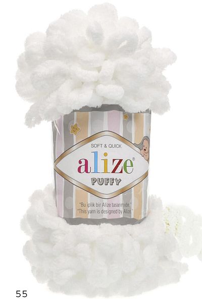 Alize Puffy Hand Knitting Thread 55/white