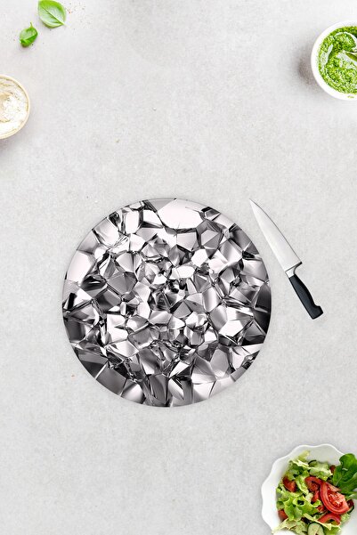 Decorita Silver Crystal |   Glass Cutting Board - Glass Cutting Board |   Diameter 32cm