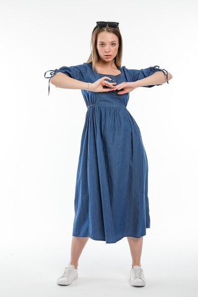 Pitti Kadın Lacivert Kot Jean Elbise 50995-p