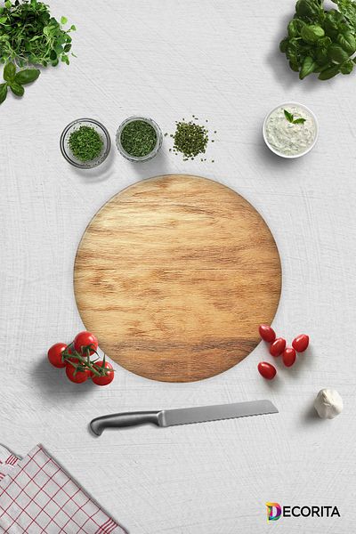 Decorita Wooden Look |   Glass Cutting Board - Glass Cutting Board |   Diameter 32cm