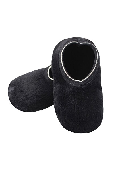 UNLIMITED LEGWEAR Siyah Peluş Altı Kaymaz Taban Çocuk Ev Patiği