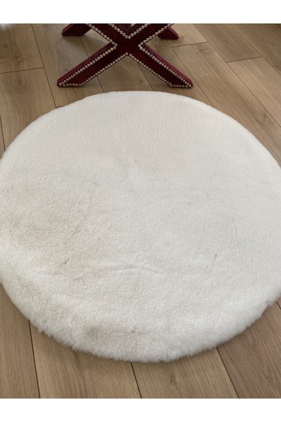 Atelier Nish Beyaz Yuvarlak Post Halı