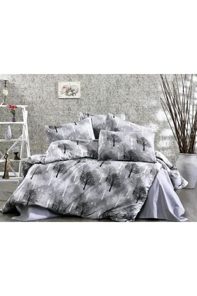 üntaş طقم غطاء لحاف مزدوج بدون ملاءات 200x220 سم) غطاء لحاف + 2 كيس وسادة رمادي Ecağaç23