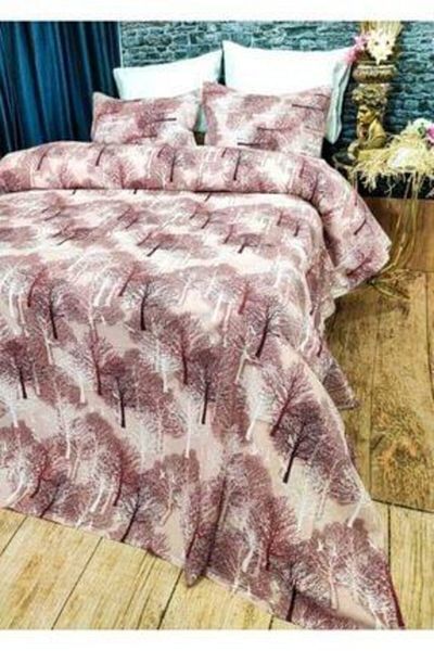 üntaş Life Dried Rose Tree Pattern Double Duvet Cover Set