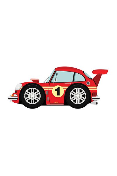 Tilki Dünyası Red Race Car Wall Sticker