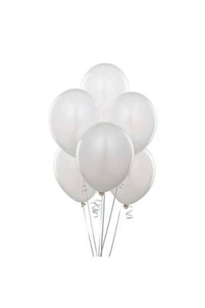 Doğumgünü Marketim Metallic Balloon 20 Pieces White