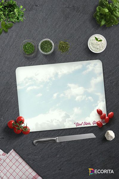 Decorita Think Beautiful Themed for Beautiful Age |   Glass Cutting Board - Glass Cutting Board |   30cm X 40cm