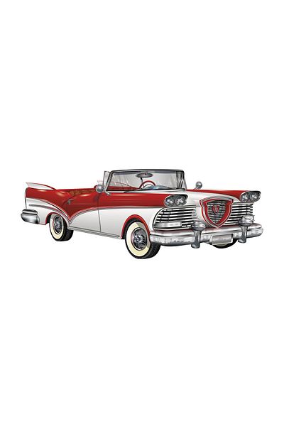 Tilki Dünyası Open Top Red White Old Car Wall Sticker