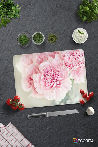 Decorita Pink Chrysanthemum |   Glass Cutting Board - Glass Cutting Board |   30cm X 40cm