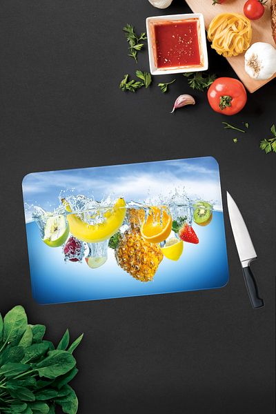 Decorita Tropical Fruits |   Glass Cutting Board - Glass Cutting Board |   30cm X 40cm