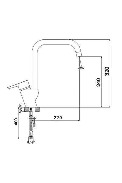 Newarc Energy Sink Corner Pipe Faucet - 891881 187070
