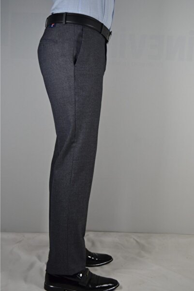 Bomonti Чоловічі чорні штани з тонким візерунком з еластичної тканини