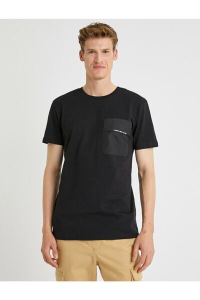 Koton Erkek Yazili Tisört Kisa Kollu Pamuklu Bisiklet Yaka