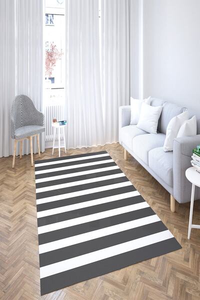 MODANOİVA Zebra Desenli Kaymaz Taban Yıkanabilir Halı