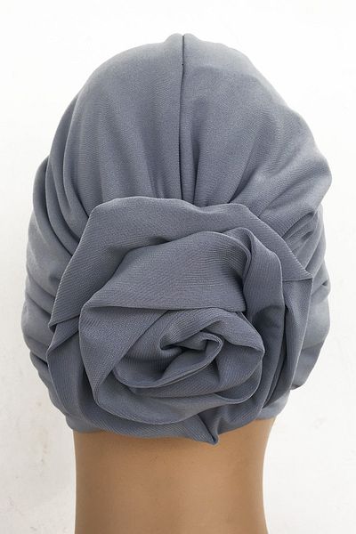 Vera Women's Gray Bonnet Ready-made Rose Knot Scarf