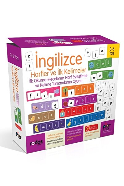 Piar Kids Ingilizce Harfler Ve Ilk Kelimeler/ilk Okuma-heceleme-eşleştirme Ve Kelime Tamamlama Oyunu/3-6 Yaş
