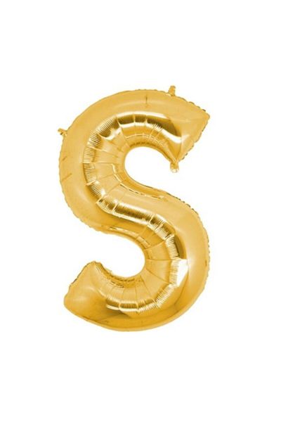 Acar Süs Letter S Letter Foil Balloon Gold Color 40 Inc 100 Cm