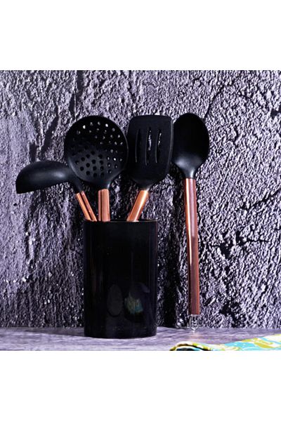 Kosova Black Patterned Ladle Set