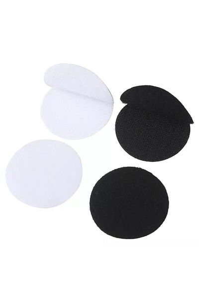 MOR SALKIM HOME Anti-Slip Velcro Tape Under Carpet 6 Cm Diameter (4 Pieces-Pair) White