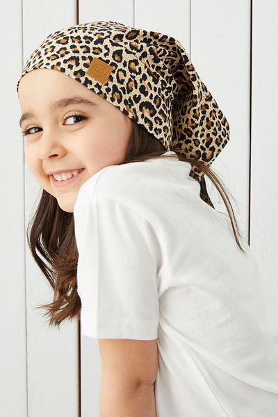 Babygiz Girl's Brown Leopard Patterned Beret