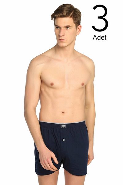 Tutku Ανδρικό Navy Blue χτενισμένο βαμβακερό μπόξερ Navy Blue Χρώμα 3 Πακέτο