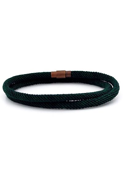 Solfera Men's Dark Green Knitted Rope Bracelet M007n