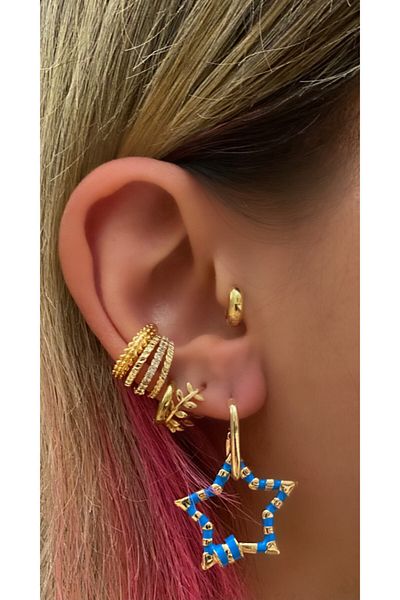 Markiz Takı Women's Blue Star Earrings