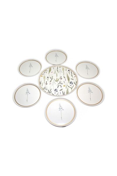 Porland Botanical Lavender Patterned Cake Presentation Set of 7