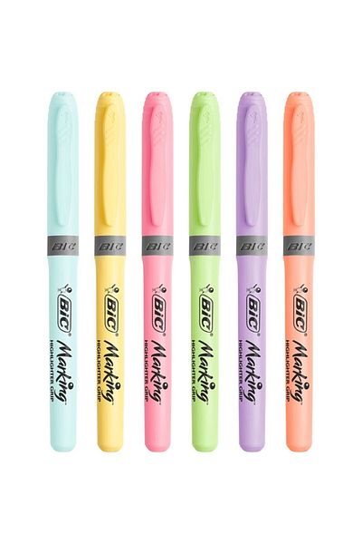 Bic 6-Piece Pastel Color Highlighter Set