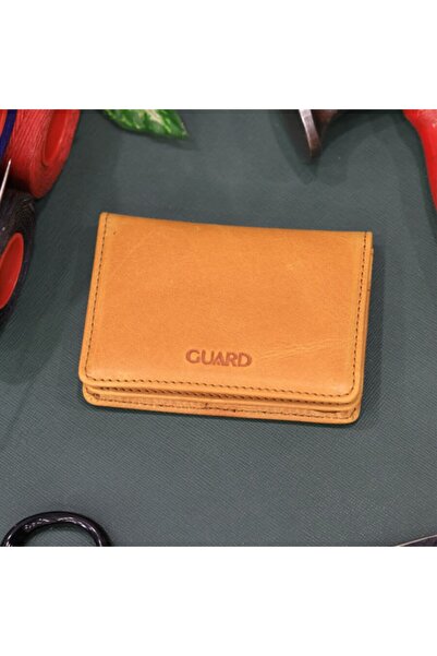 HediyeSec Mıknatıslı Küçük Boy Antik Deri Sarı Kartlık/kartvizitlik