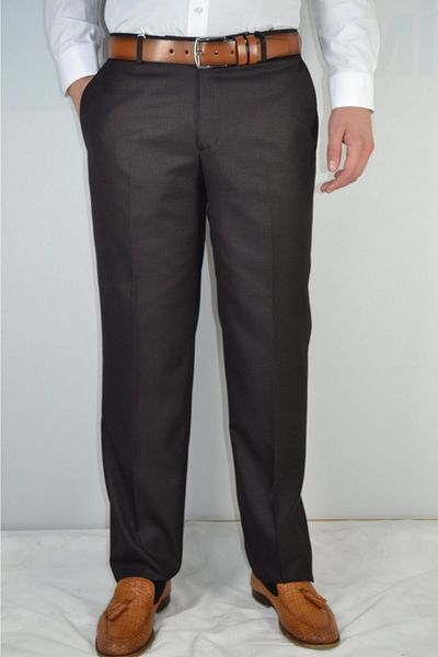 Bomonti Men's Brown Classic Baggy Fabric Trousers