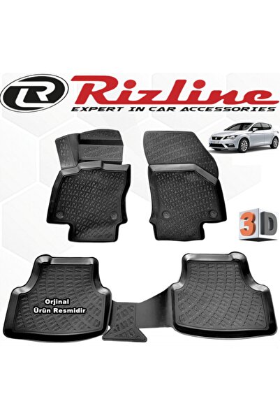 Rizline Seat Leon 3d Paspas Havuzlu Hb 2013 - 2020 Arası Siyah 4 Parça Set