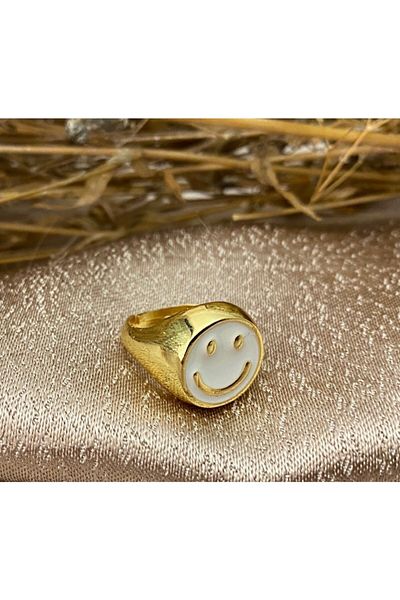 Markiz Takı White Smile Ring - Adjustable