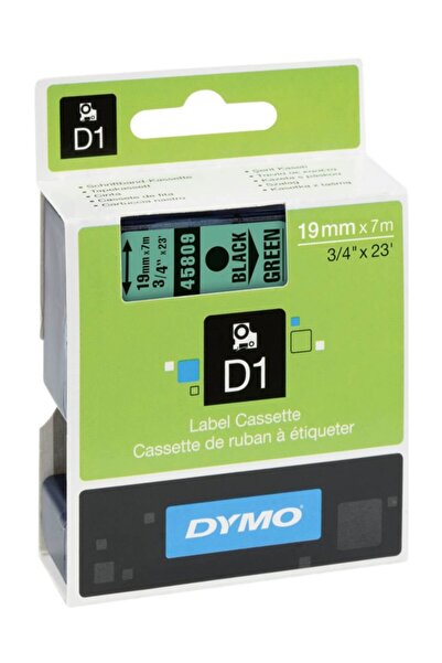 Dymo D1 Yedek Şerit 19Mmx7Mt Yeşil-Siyah /