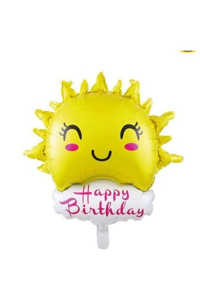 Parti dolabı Sun And Happy Birthday Cloud Foil Balloon 86 Cm