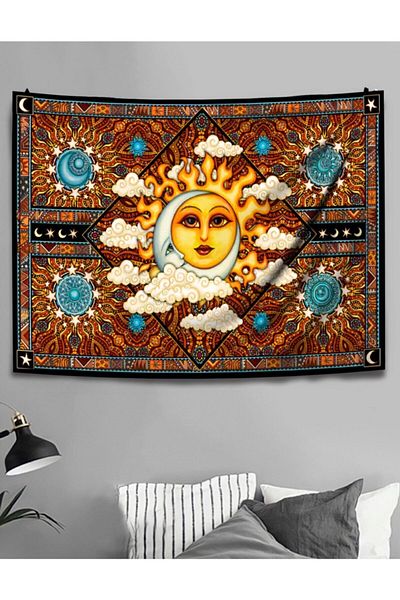 Buka Shops Кафяв стенен гоблен "Момиче слънце" 70x100 см