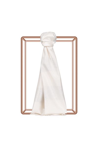 ipekevi Μεταξωτό σάλι Pearl White Glitter Block