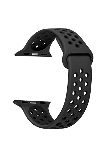 Microsonic Watch Se 2022 Uyumlu  40mm Rainbow Sport Band Kordon Siyah