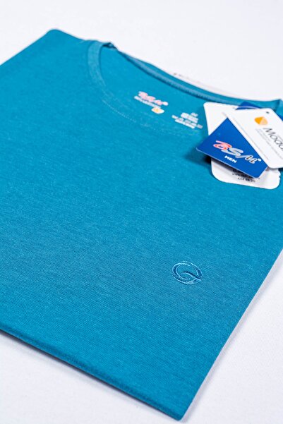 BSM Erkek Petrol Modal Pamuklu Sıfır Yaka Kolsuz T-shırt