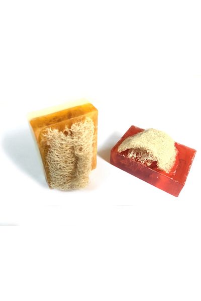 Develi 1973 100% Handmade 2-Piece Natural Soap with Pumpkin Fiber - Donkey Milk & Honey Soap Saffron Soap