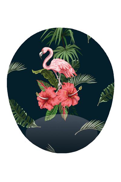 MAĞAZA DEPOM Flamingo Visual - Овална подложка за мишка за китка 20x23 см