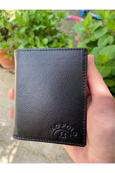 BBLACKSTORE Black Genuine Original Leather Standing Model Wallet